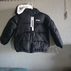 DKNY Black Reversible Puffer Jacket